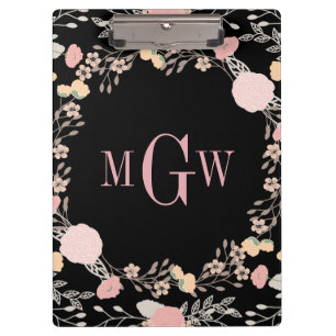 flessenmonogram van Floral Klembord