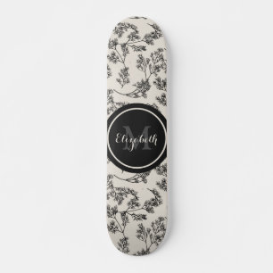  flessenpatroon en monogram skateboard