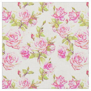flessenpatroon oude roze rozen stof