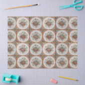 flessenpatroon van Floral Terracotta Tissuepapier (Craft)