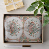 flessenpatroon van Floral Terracotta Tissuepapier (Geschenk)