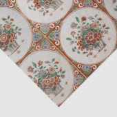 flessenpatroon van Floral Terracotta Tissuepapier (Detail)