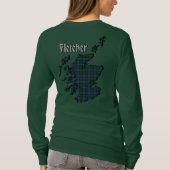 Fletcher Clan Badge & Tartan met vrouwelijke moede T-shirt (Achterkant)