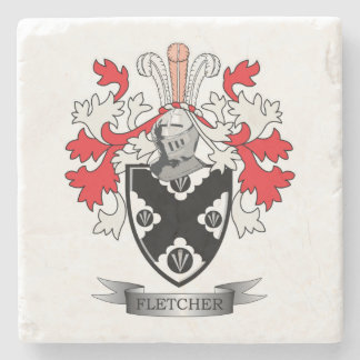 Fletcher Family Crest Coat of Arms Stenen Onderzetter