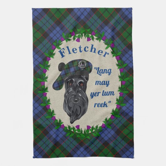 Fletcher Scottie Dog Kitchen Towel Theedoek (Verticaal)