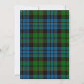 Fletcher Tartan Faire-part de mariage (Dos)