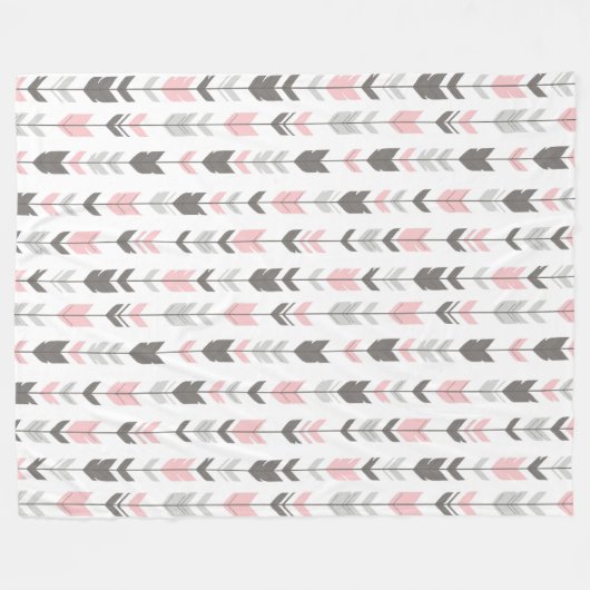Fletching Arrow Fleece Blanket - roze/grijs/wit (Voorkant (Horizontaal))