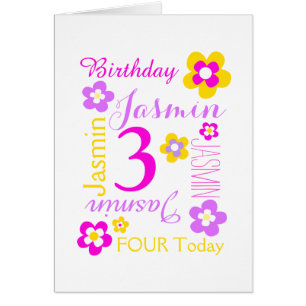 Fleur 3ème anniversaire personnalisé graphique v