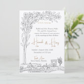 Fleur à Jérusalem Invitations de mariage juif (Debout devant)
