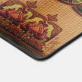 Fleur abstraite Art nouveau bordeaux rouge vert (Coin)