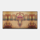 Fleur abstraite Art nouveau bordeaux rouge vert (Recto)