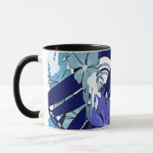 Fleur abstraite de grille bleue — Tasse abstraite (Gauche)
