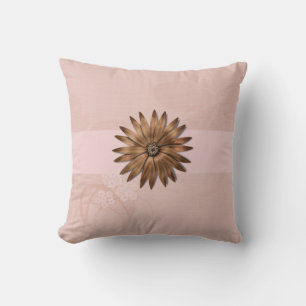 Fleur Abstraite délicate sur oreiller rose pâle