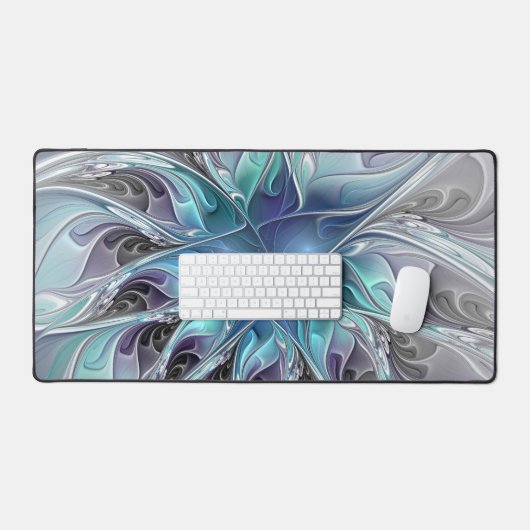 Fleur Abstraite Fractale Moderne Avec Bleu (Clavier et souris)