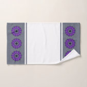 Fleur abstraite grise et violette (Serviette à main)