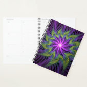 Fleur Abstraite Moderne de Fractale Violette Verte (Devant avec enveloppe)