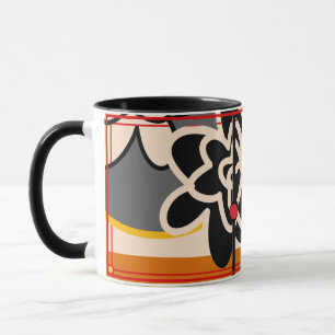 fleur amicale grosse tasse de café jaune rouge