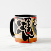 fleur amicale grosse tasse de café jaune rouge (Devant gauche)