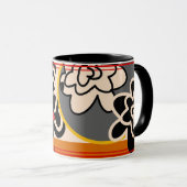 fleur amicale grosse tasse de café jaune rouge (Devant droit)