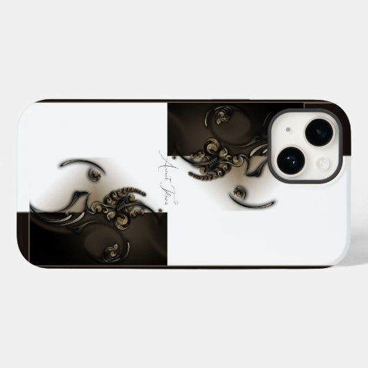 "Fleur ancienne", Coque Apple iPhone 14 (Verso (horizontal))