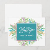 Fleur aquarelle 4 - Carte de remerciements (Devant / Derrière)