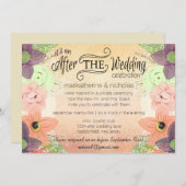 Fleur aquarelle après Mariage ID PP1 Invitations (Devant / Derrière)