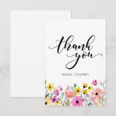 Fleur Aquarelle Printemps Merci Plat (Devant / Derrière)