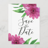 Fleur aquarelle rose florale printemps carte de sa (Devant / Derrière)