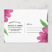 Fleur aquarelle rose florale printemps carte de sa (Dos)