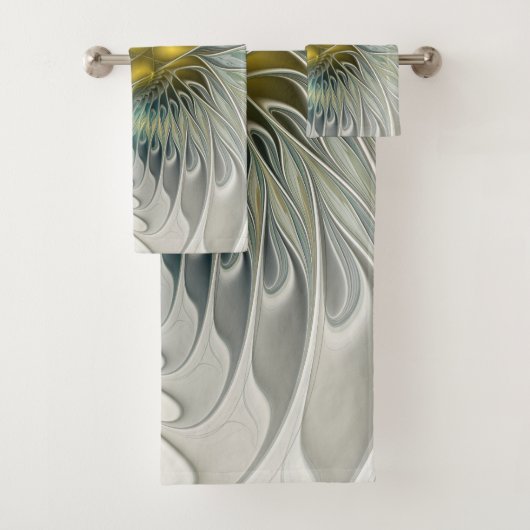 Fleur argentée dorée Fantaisie abstraite Art fract (En situation)