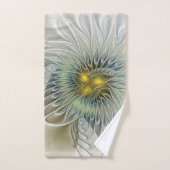 Fleur argentée dorée Fantaisie abstraite Art fract (Serviette à main)