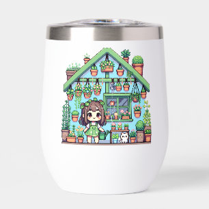Fleur avec grâce Kawaii Girl avec Plante