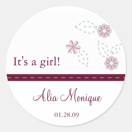 Fleur avec Stickers en ruban pointillé (Devant)