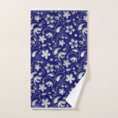 Fleur blanche avec arrière - plan bleu (Serviette à main)