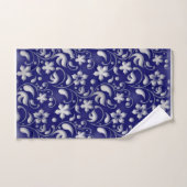 Fleur blanche avec arrière - plan bleu (Serviette à main)