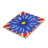 Fleur blanche, bleue et rouge Carreaux de céramiqu (Côté)