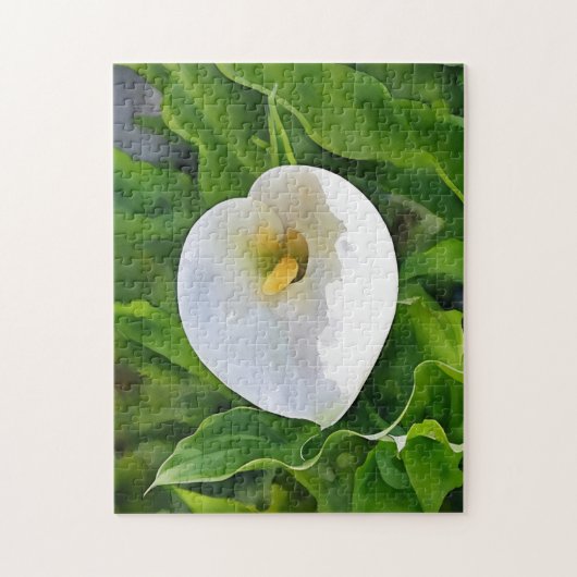 Fleur blanche Calla Lily dans le Puzzle d'art du j (Vertical)