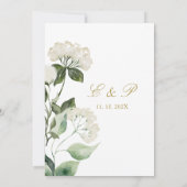 Fleur blanche Elégant mariage Invitation en espagn (Dos)