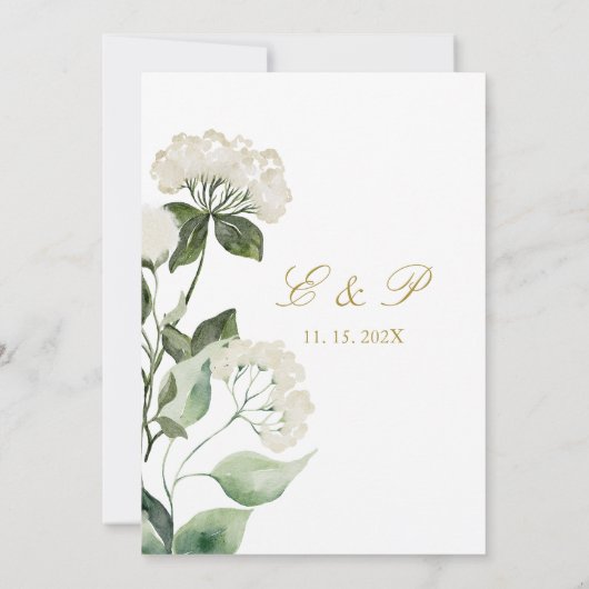 Fleur blanche Elégant mariage Invitation en espagn (Dos)