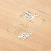 Fleur blanche Elégant mariage Invitation en espagn (Poser)