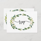 Fleur blanche élégante - Écriture manuscrite RSVP (Devant / Derrière)