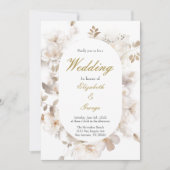 Fleur blanche Elégante invitation au mariage (Devant)