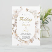 Fleur blanche Elégante invitation au mariage (Debout devant)