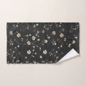Fleur blanche élégante sur noir (Serviette à main)