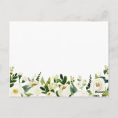 Fleur blanche et cartes de conseil Mariage vert (Dos)