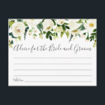 Fleur blanche et cartes de conseil Mariage vert<br><div class="desc">Nos cartes "Conseils pour la mariée et la chambre" sont une activité douce pour avoir une réception de mariage ou une douche nuptiale. Le libellé est entièrement personnalisable. Utilisez l'outil "Personnalisez ce modèle" de Zazzle pour modifier le libellé si vous le souhaitez. N'oubliez pas de consulter notre vaste sélection d'articles...</div>