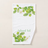 Fleur blanche et jardin Feuille vert (Serviette à main)