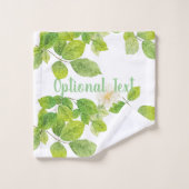 Fleur blanche et jardin Feuille vert (Gant de toilette)