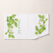 Fleur blanche et jardin Feuille vert (Serviette à main)