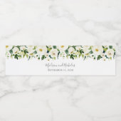 Fleur blanche et Mariage vert Étiquettes de boutei (Étiquettes simples)